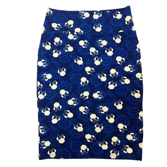 Lularoe Minnie Mouse Disney Blue Pencil Skirt Medium - Picture 2 of 4